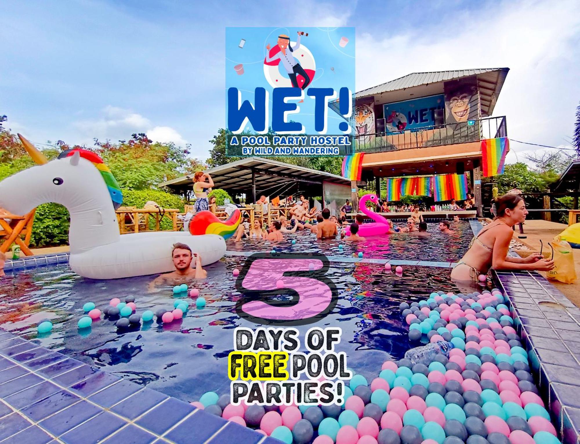Wet! A Pool Party Hostel By Wild & Wandering Haad Rin Eksteriør bilde
